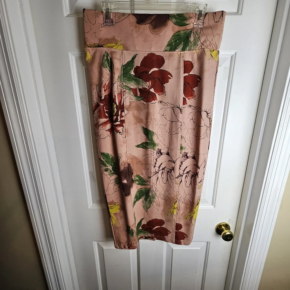 Melissa McCarthy Women Artsy Floral Pencil Skirt Size M - Picture 1 of 6